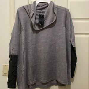 Laura gray wool blend cowl neck sweater (sz L/XL)